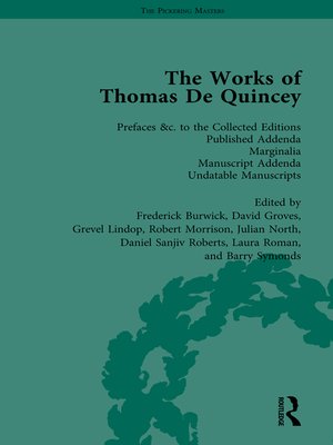 cover image of The Works of Thomas De Quincey, Part III vol 20